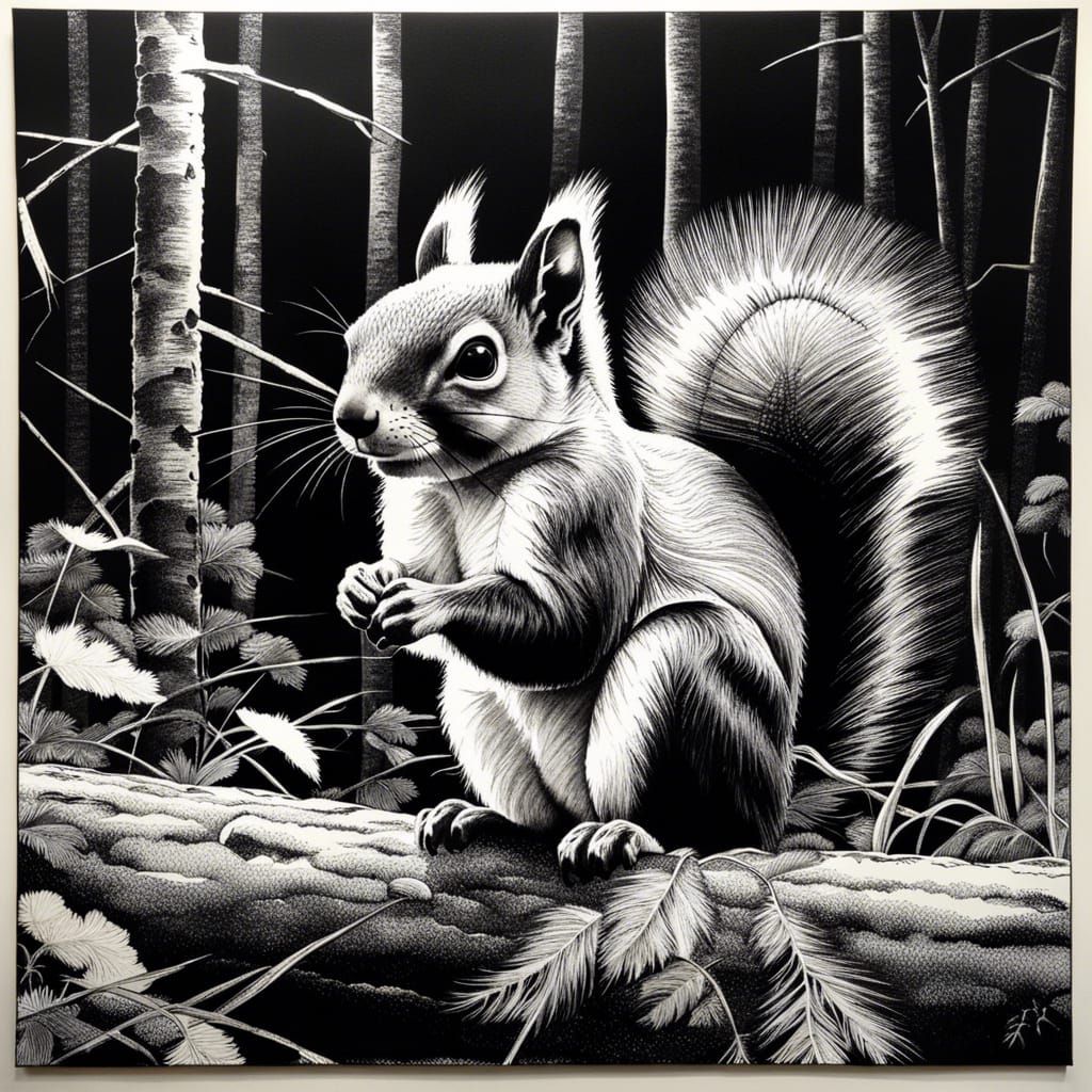 Tiny squirrel in the forrest  by @Ivey