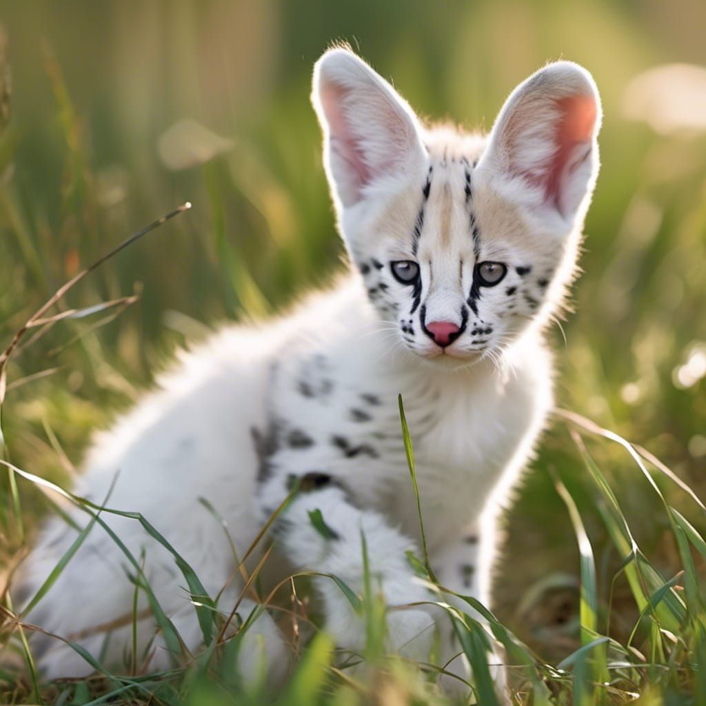 Fine-Tuned Model – Leucistic Serval 13 – 1:1 Format - AI Generated ...