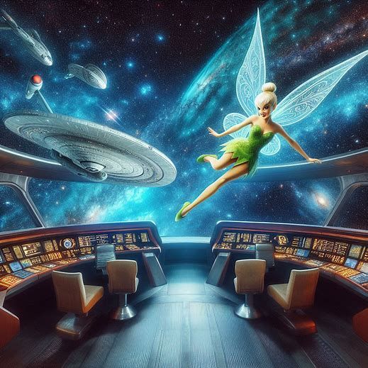 Tinkerbell on the bridge of the enterprise