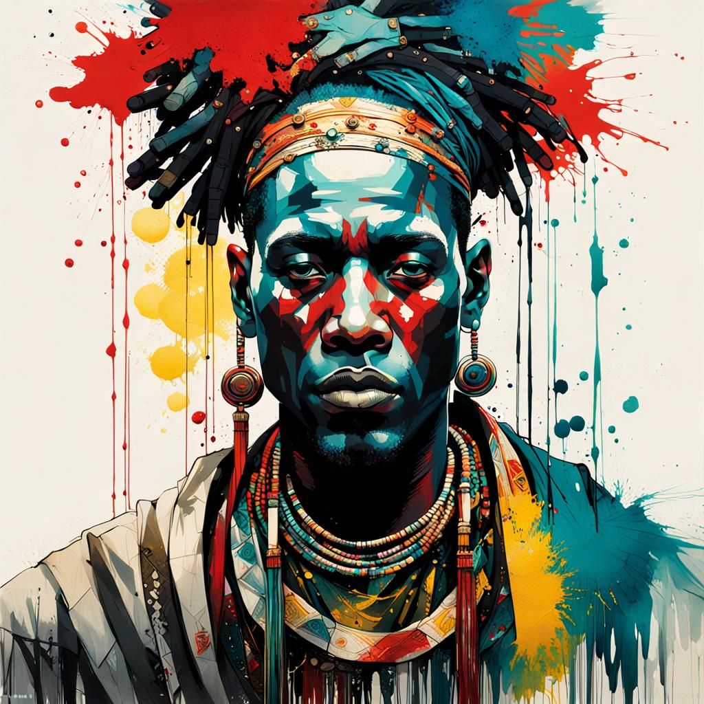 Portrait of a Masaï warrior.