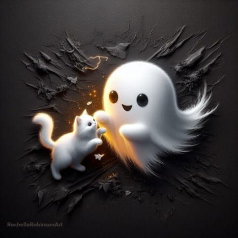 Cat Playing With A Ghost
