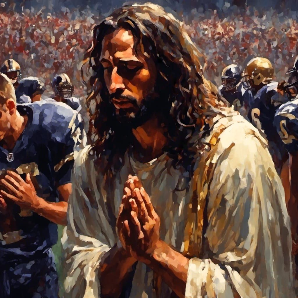 Jesus picking sides at football