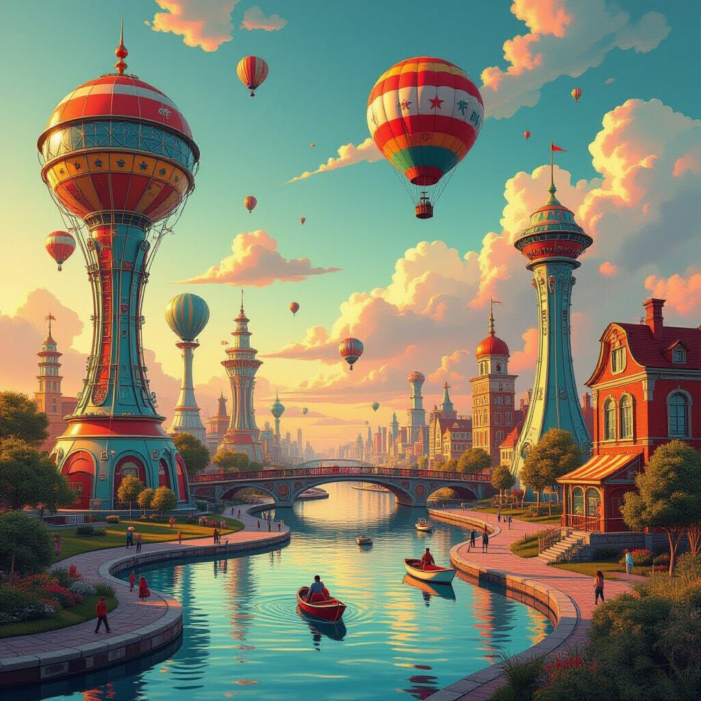 Whimsical Wordplay Scene Inspired by Surrealism