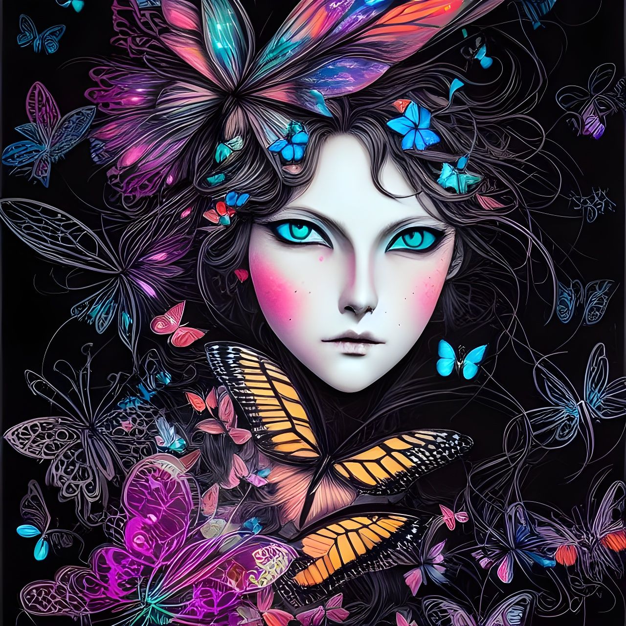 Butterfly Maiden - AI Generated Artwork - NightCafe Creator