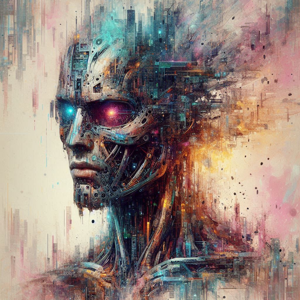 double exposure beautiful fantasy DALL-E 3 portrait landscape..