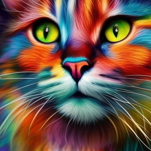 rainbow cat - AI Generated Artwork - NightCafe Creator