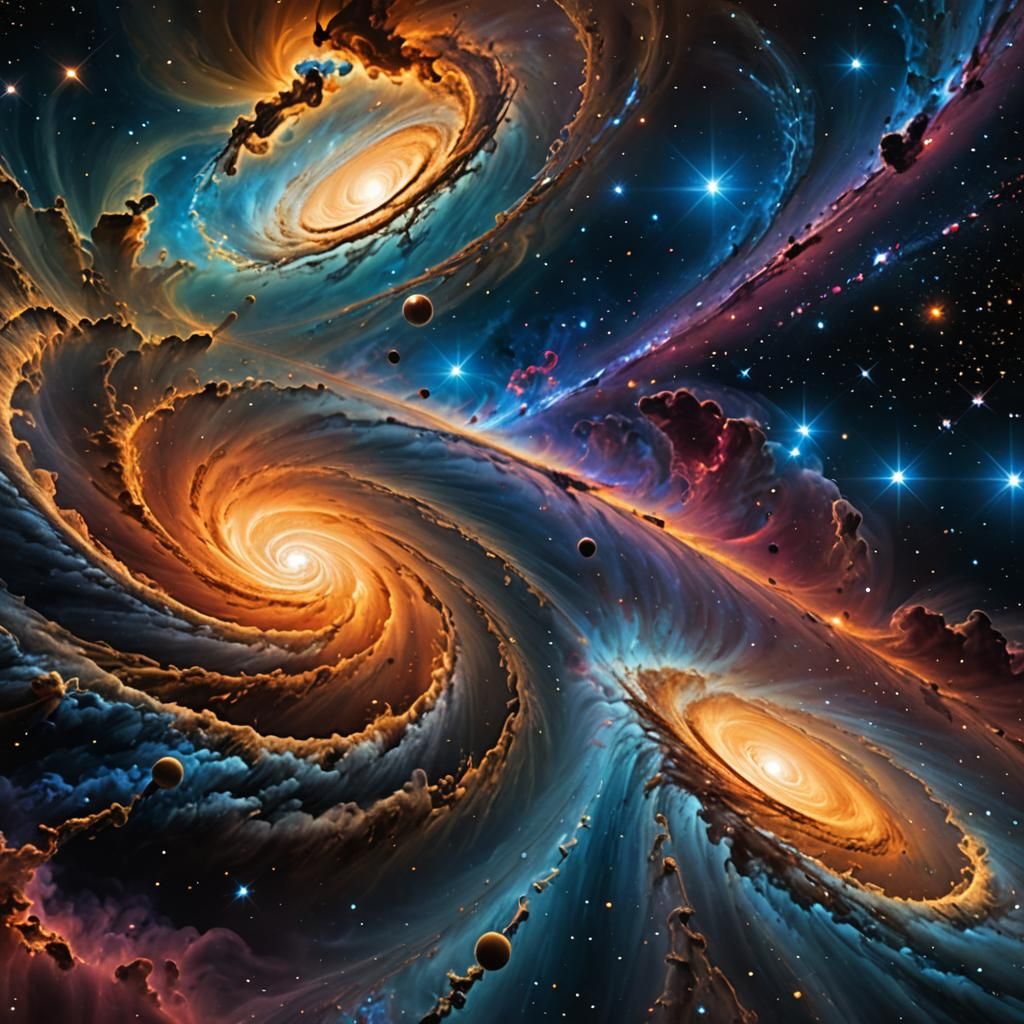 Cosmic Dance: A Nebulous Galaxy Render