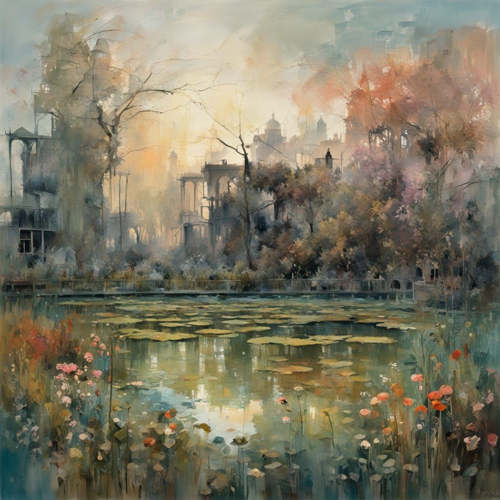 Hiroshima garden at dawn  by @Mapont