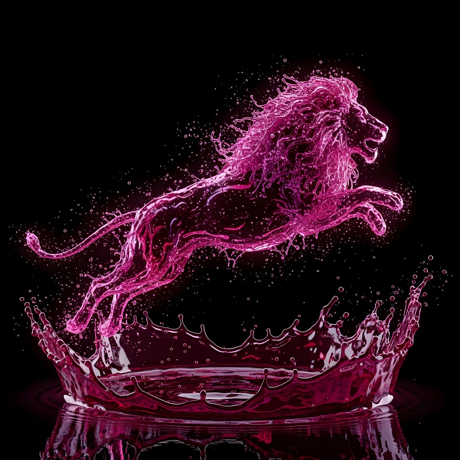 Wine lion  by @Tiny Pearl Cat