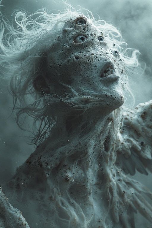 Terrifying gargantuan seraphim looking right at you with too...