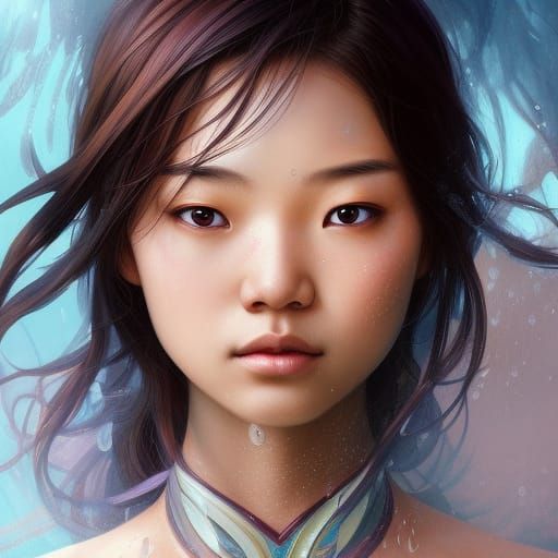 Gi, asian teenager with the power of water