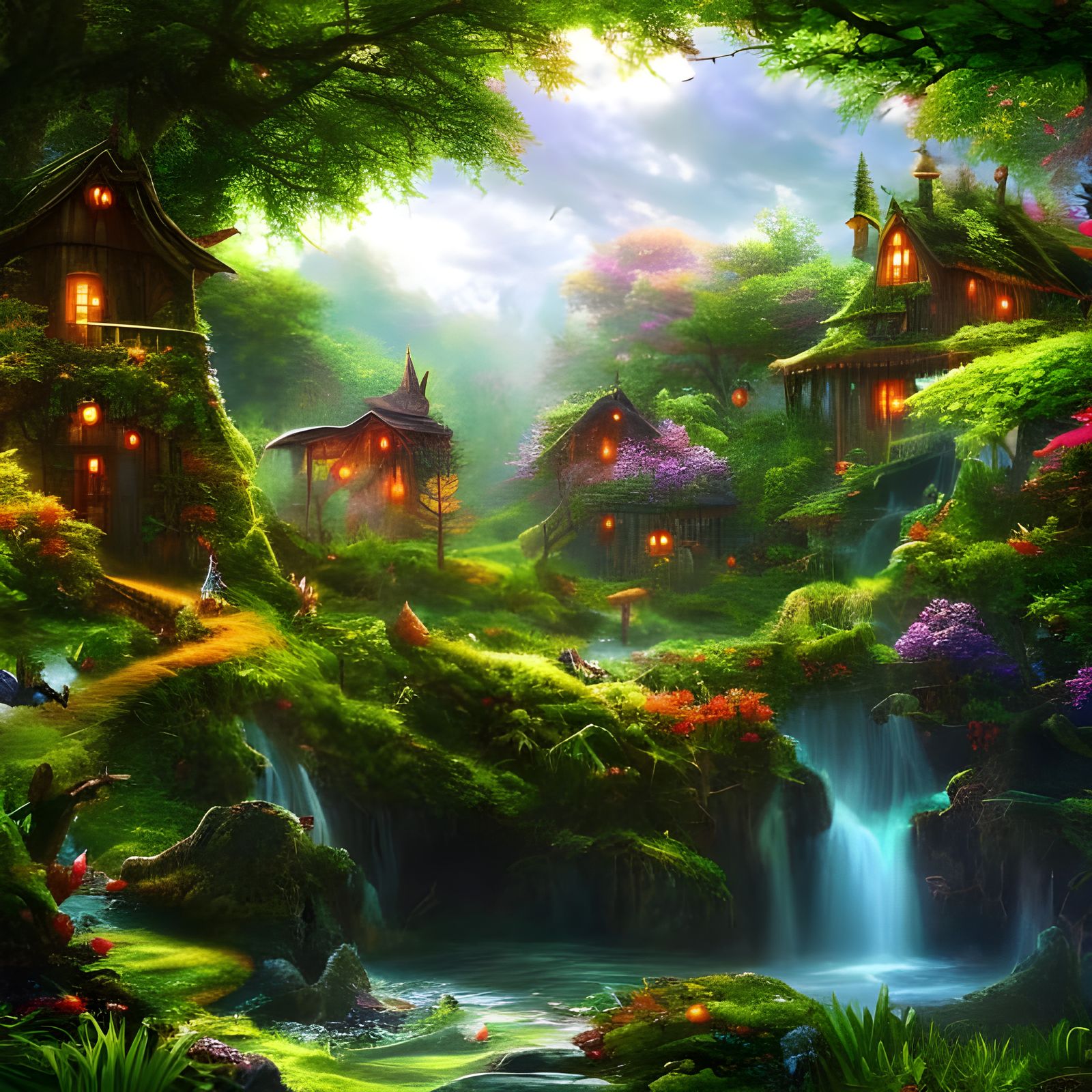 Fantasy fairy house - AI Generated Artwork - NightCafe Creator