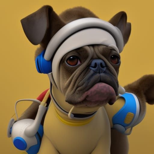 Dog wearing Headphone
