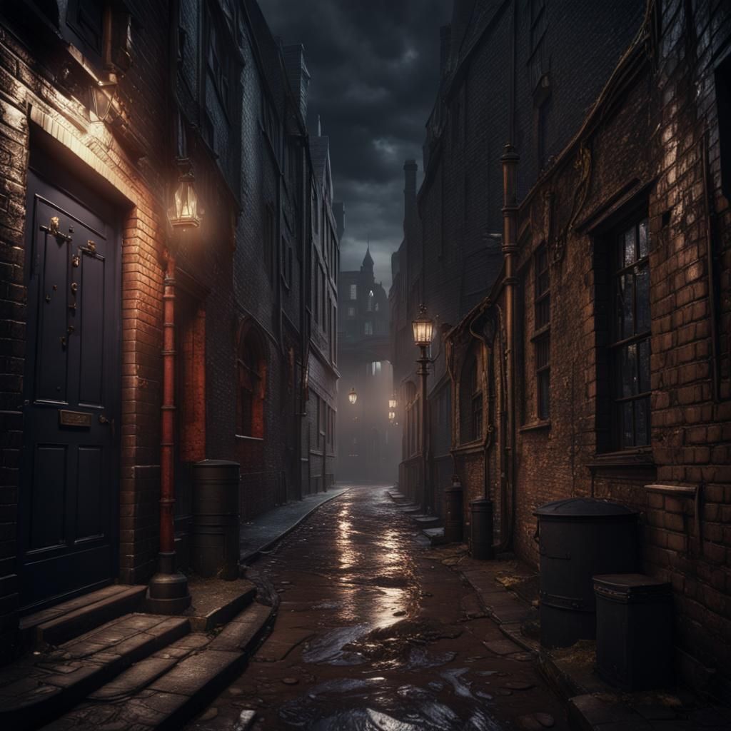 a dark alleyway in london - AI Generated Artwork - NightCafe Creator