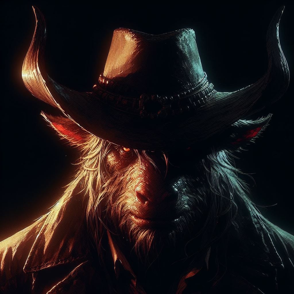 Minotaur cowboy portrait series