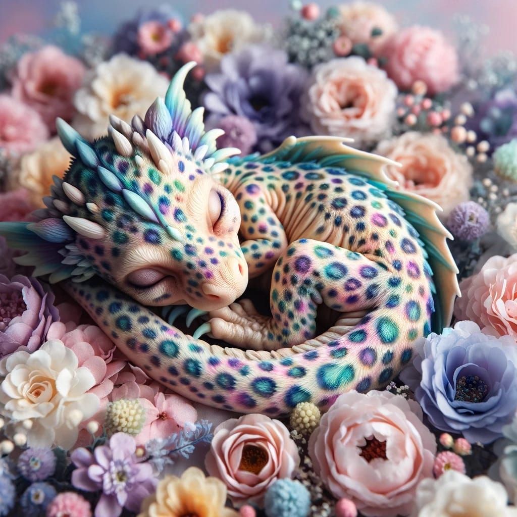 Baby Spotted Dragon Taking a Nap