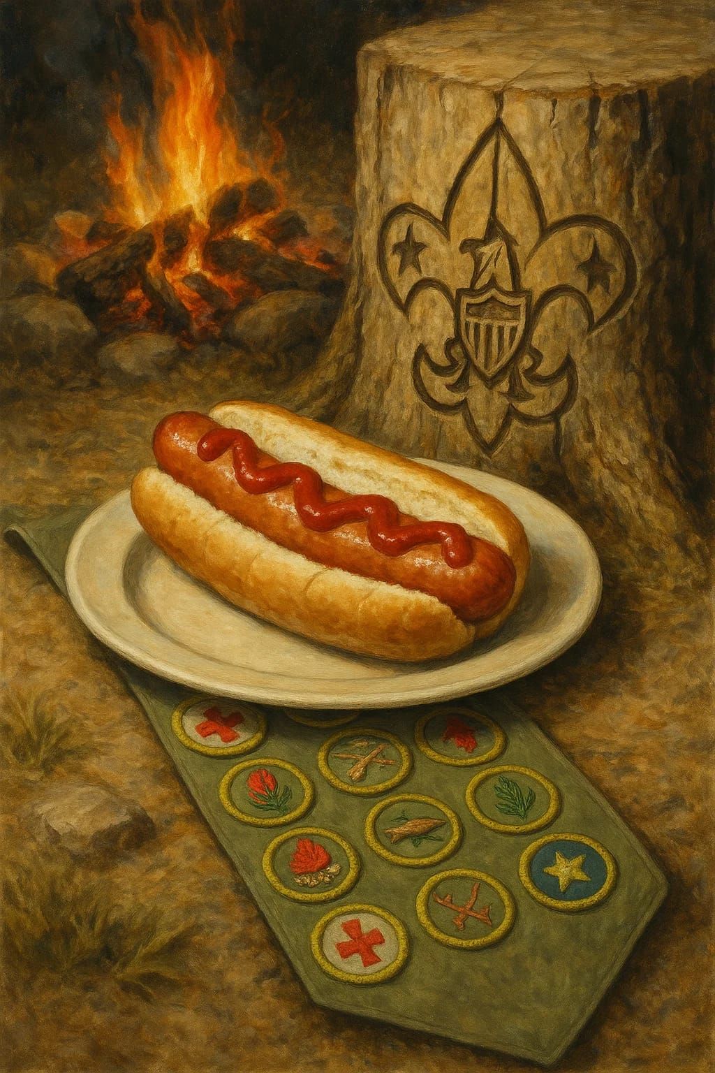 Norman Rockwell's Campfire Dinner