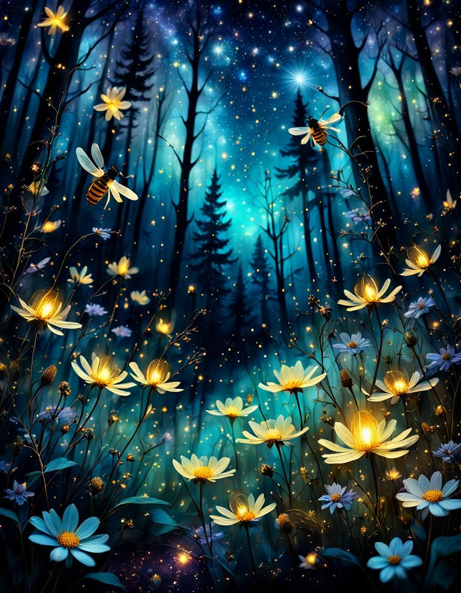 Fireflies in the Woodland