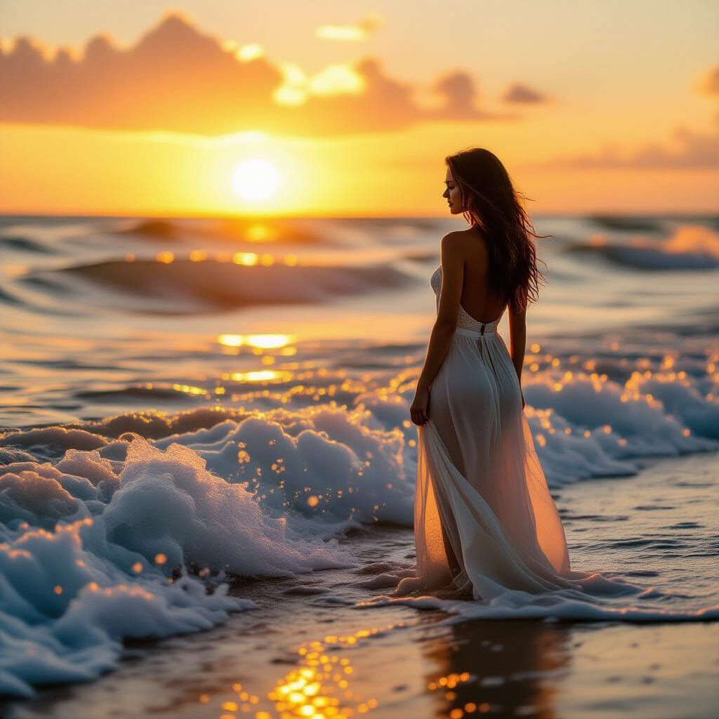 Glass waves splash in the golden hour electricity sunshine bokah bokeh golden hour composite photograph ...  by @IoanM