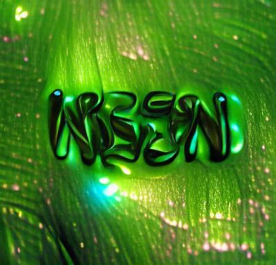 green glowing neon iridescent