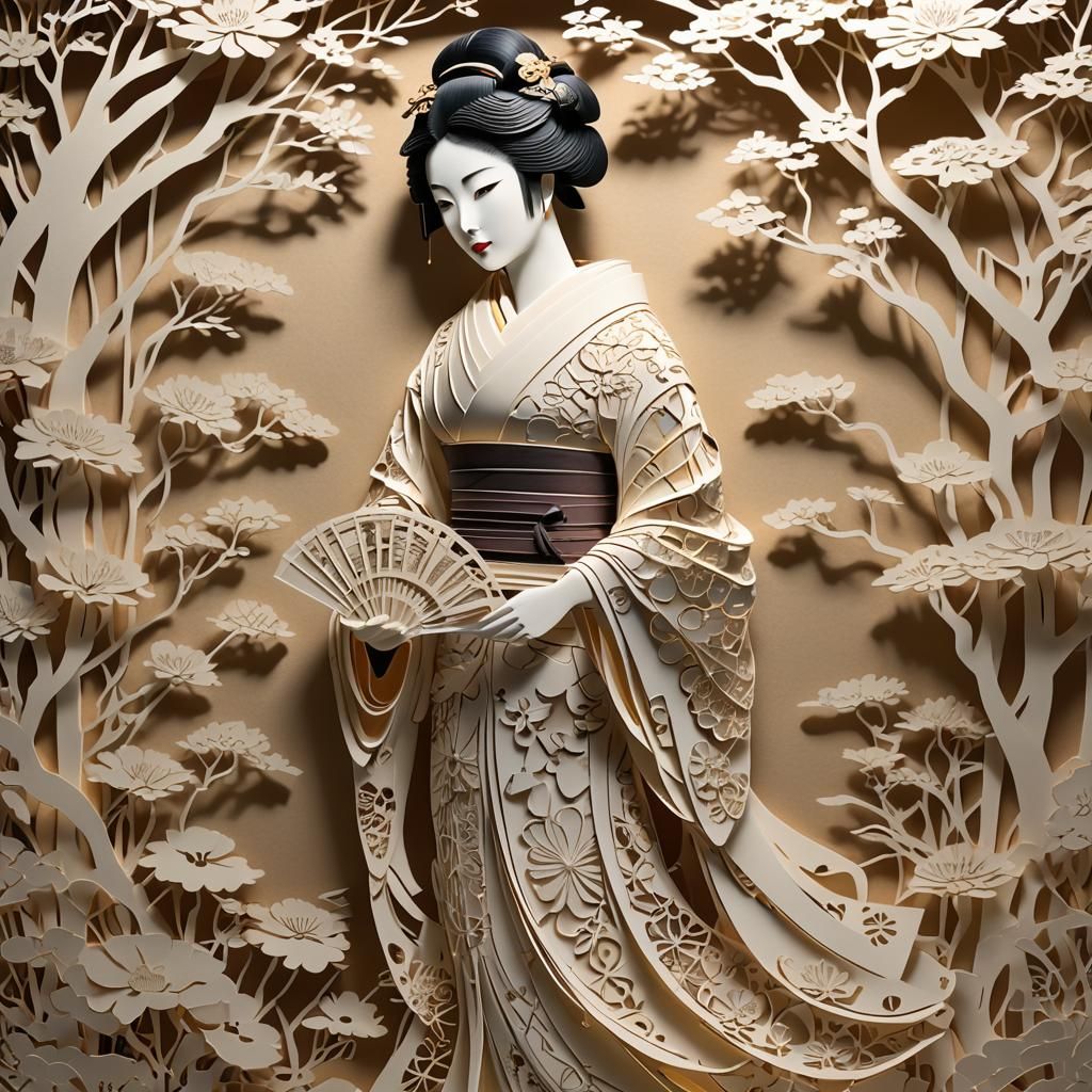 Kirigami-Geisha