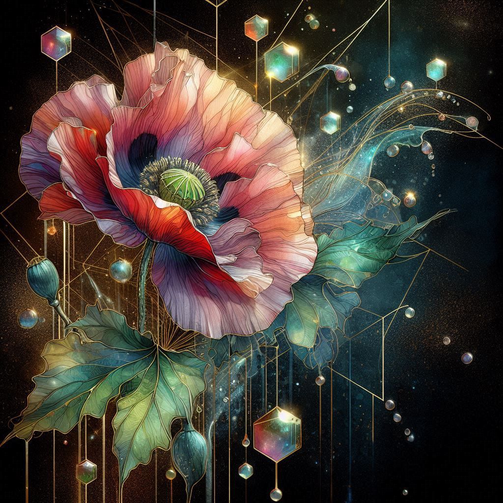 Poppy in diamond rain