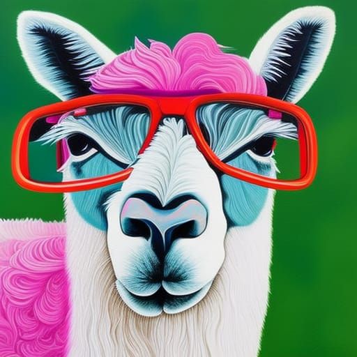 Llama with glasses