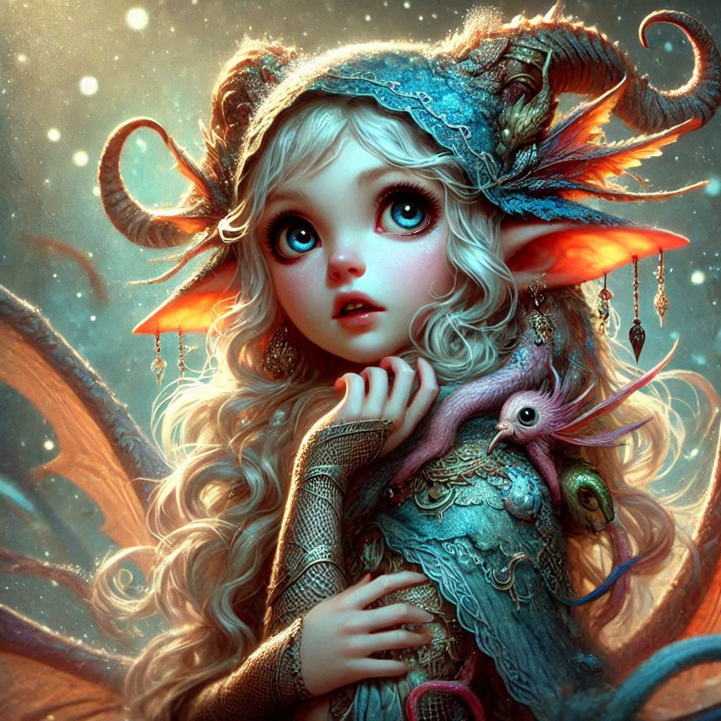 adorable fairy-tale fantasy creature portrait..