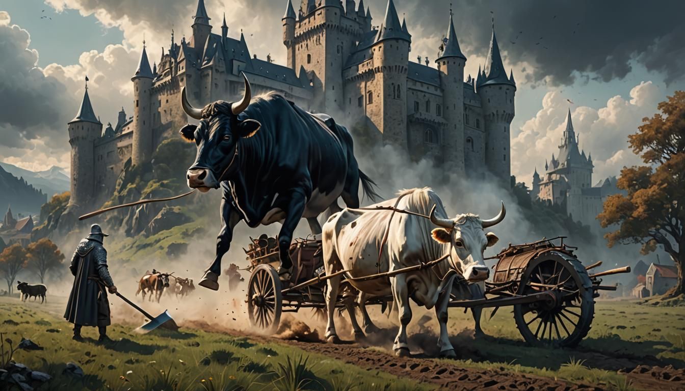 The cow under the castle.
