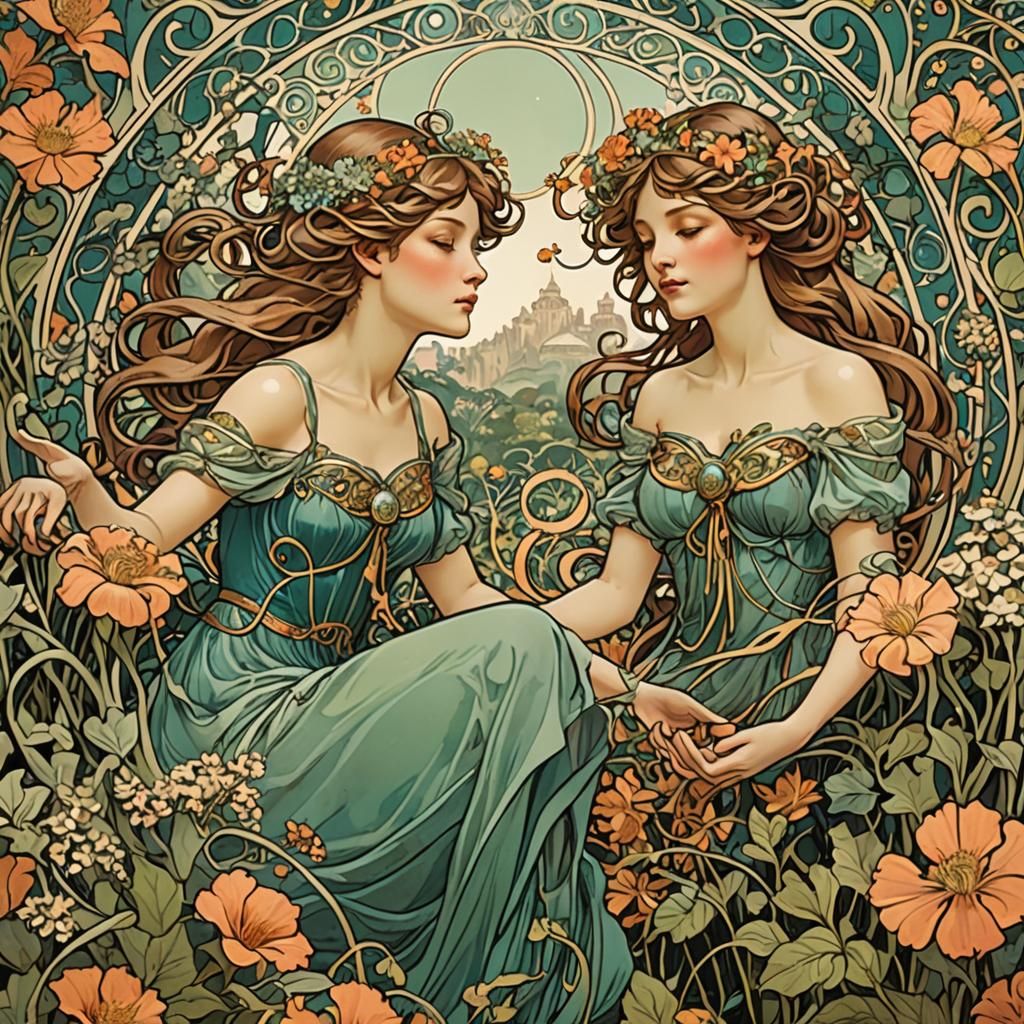 Art Nouveau-inspired illustration