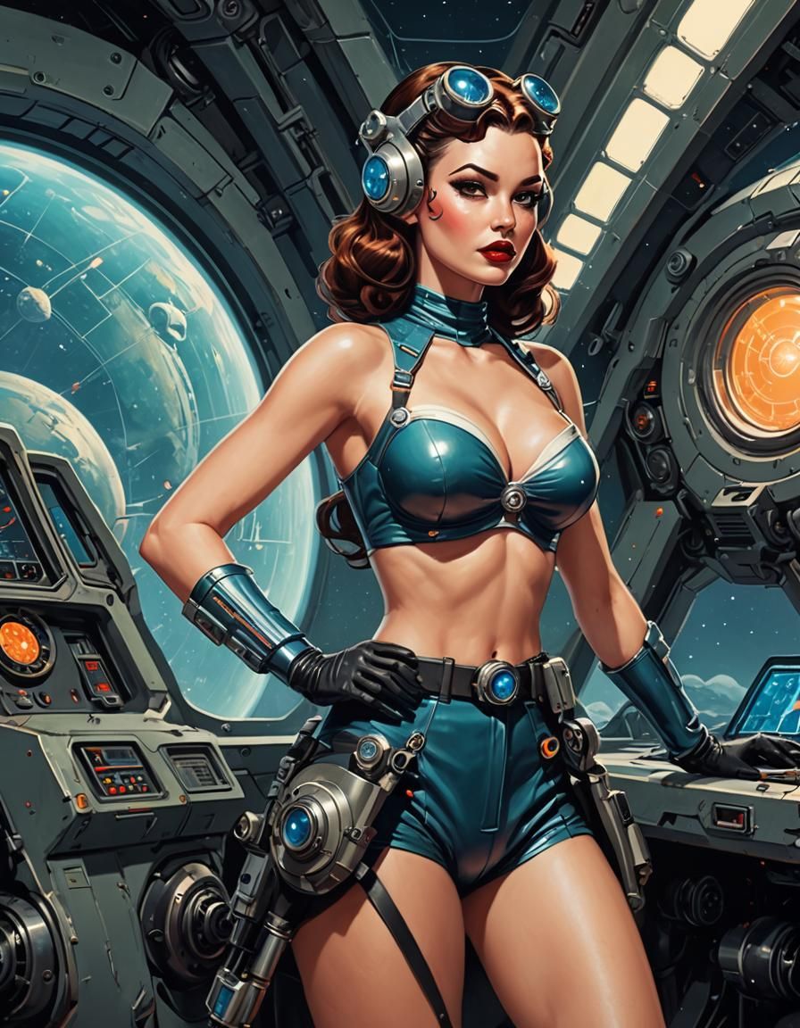 Sci-fi pin-up girl