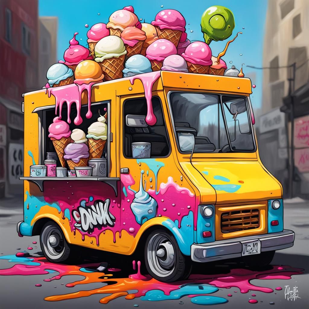 punk ice cream truck - AI Generated Artwork - NightCafe Creator