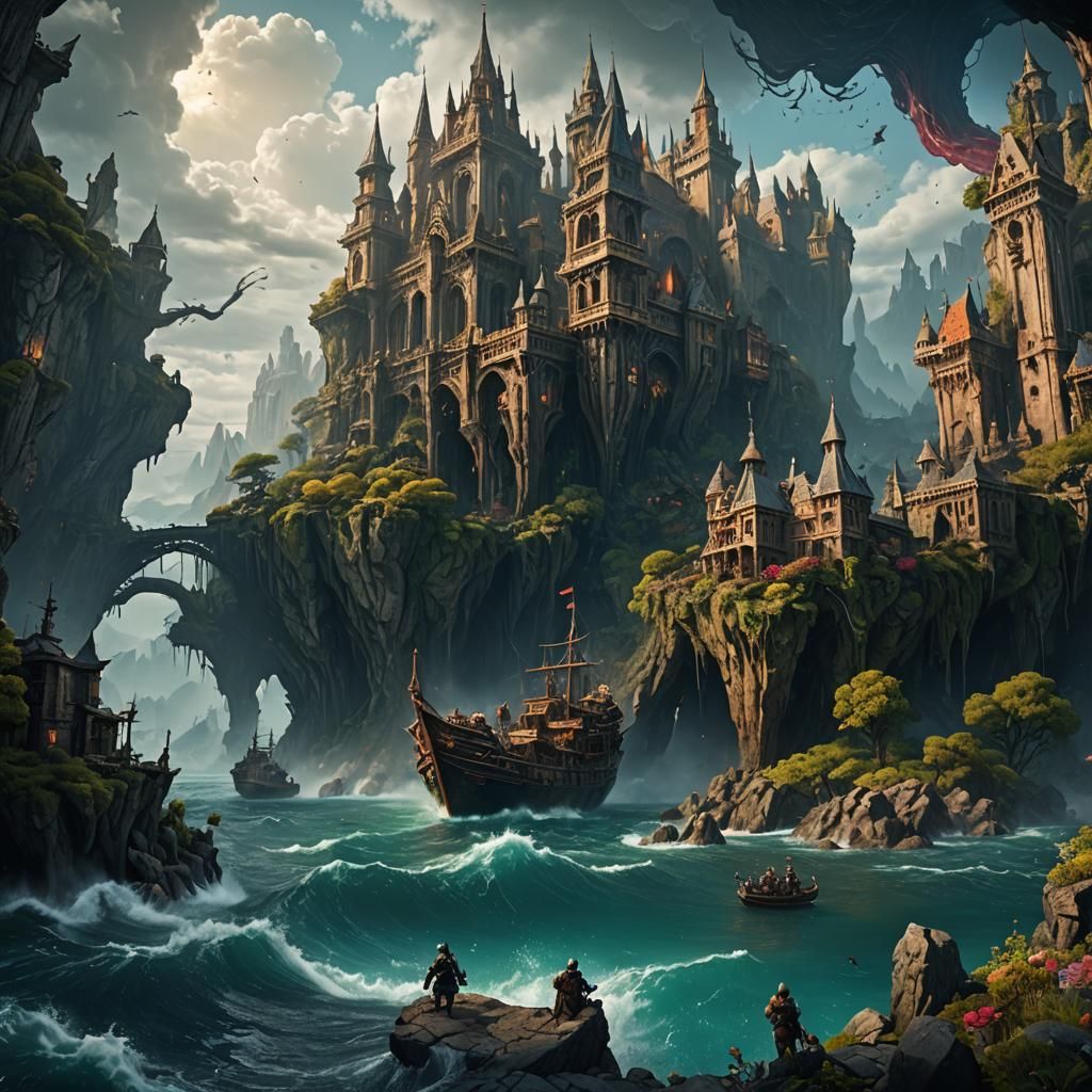World Submerged: Detailed Matte Painting in Deep Color