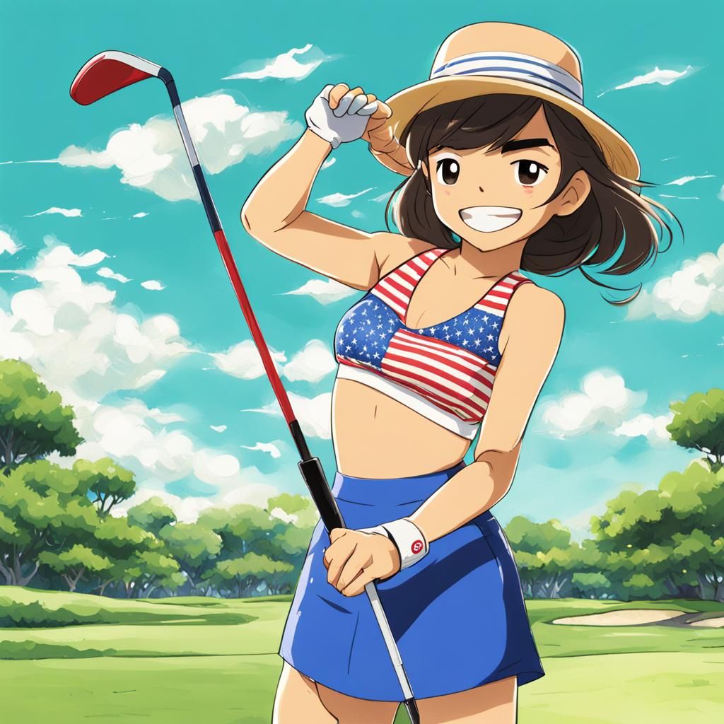 America Ferrera wearing a bikini and playing golf - AI Generated Artwork -  NightCafe Creator