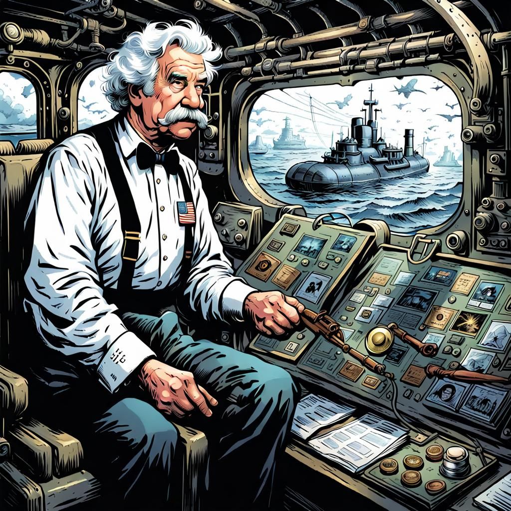 Mark Twain as a WWII Submarine Captain Mark Brooks and Dan M...