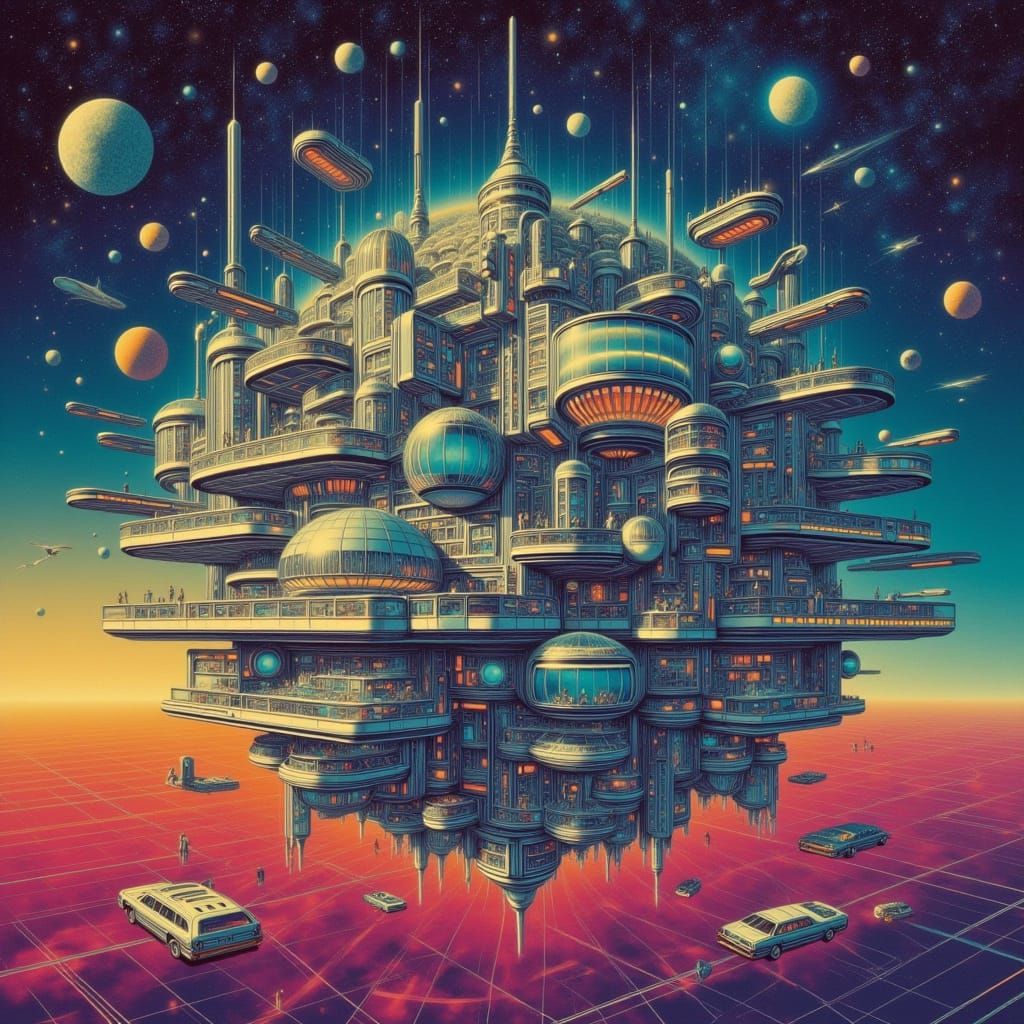 <lora:Dreams of the Future:1.0>
1970's Liminal Sci-Fi Utopia