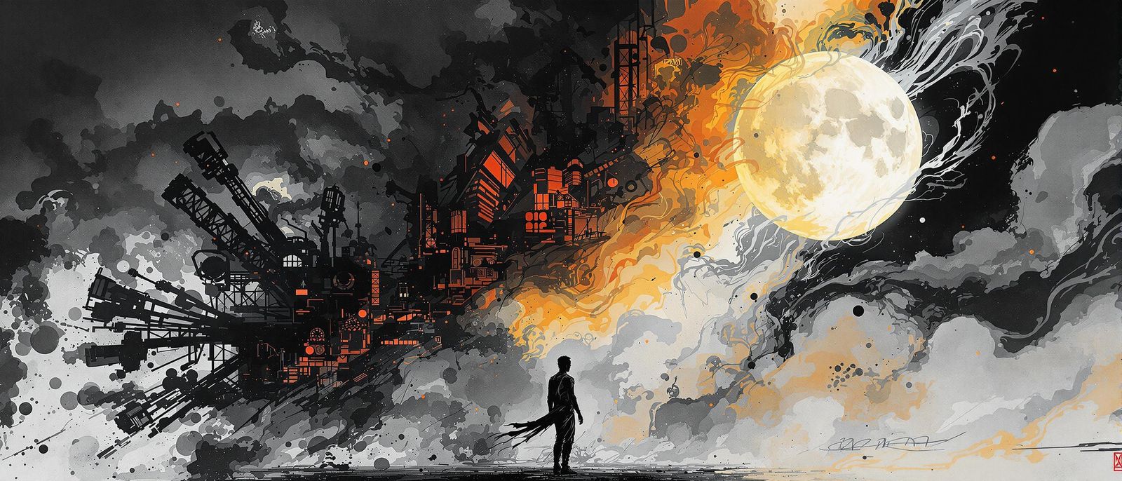 The Machinery and The Moon of Progress (Flux 1.1 Pro Ultra)