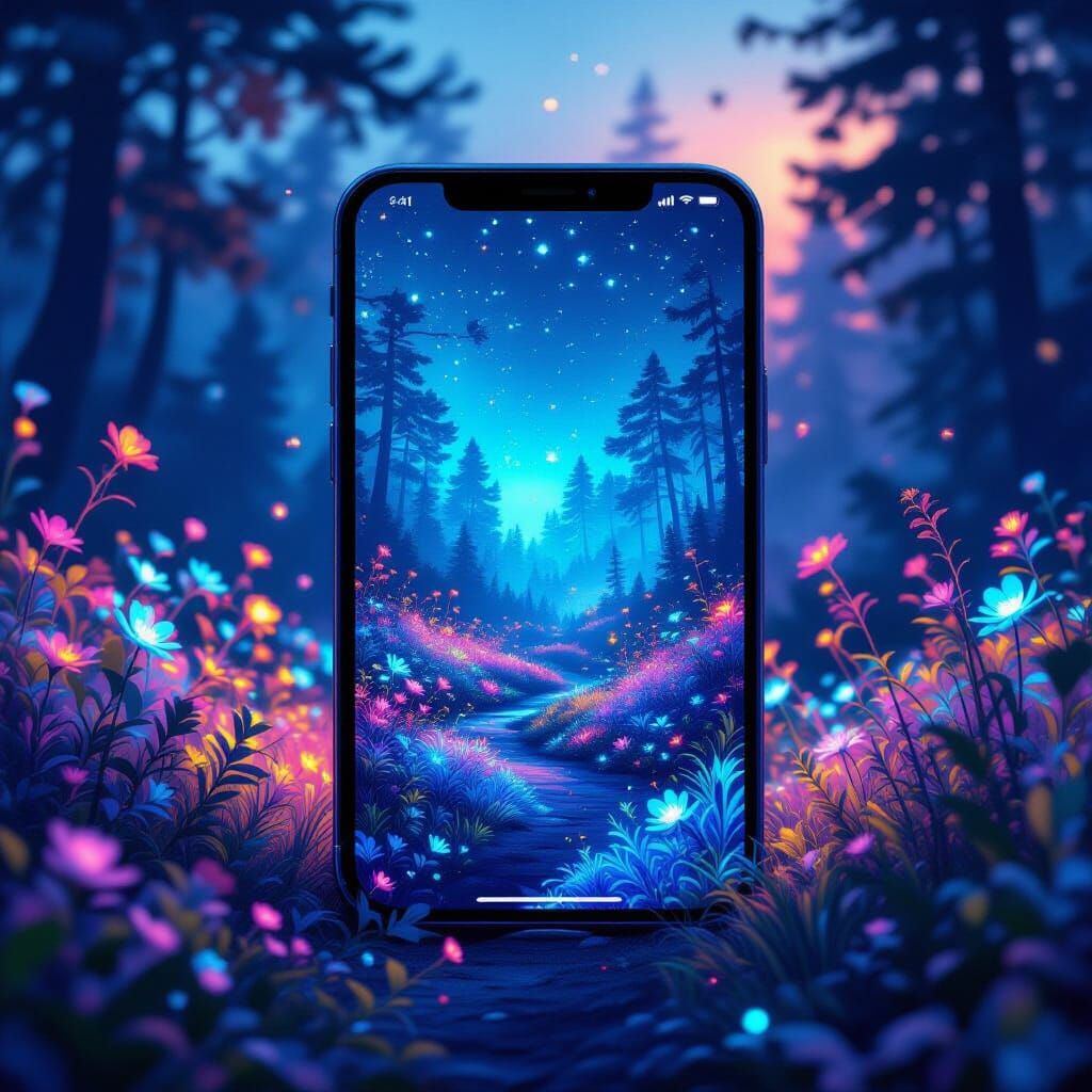 Wild Nature Meets Glowing Touchscreen in Digital Art