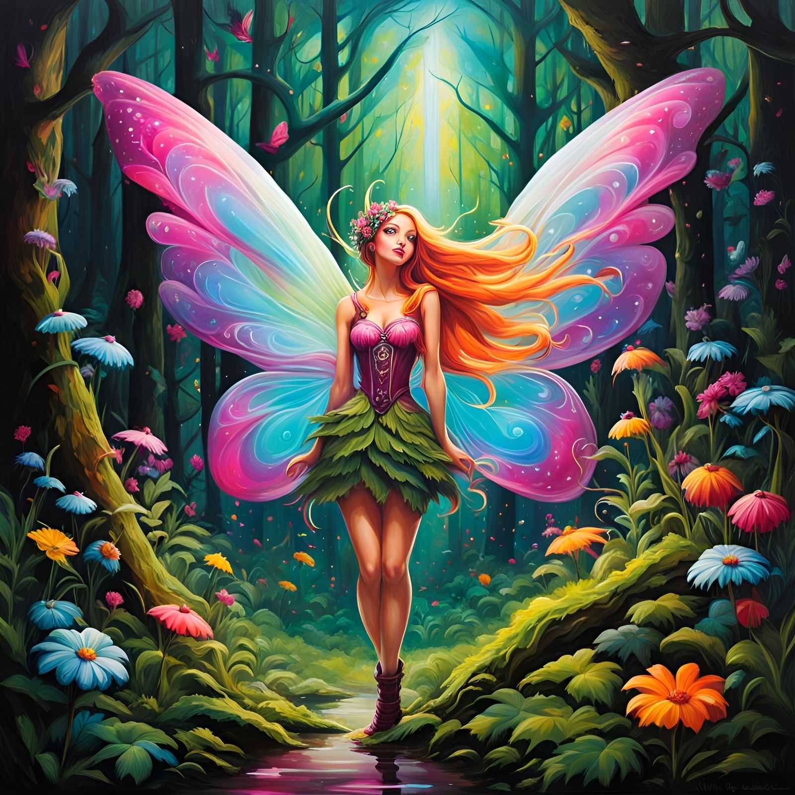 The Fairy In Forest I See In Cloud Very Happy - Ai Generated Artwork 