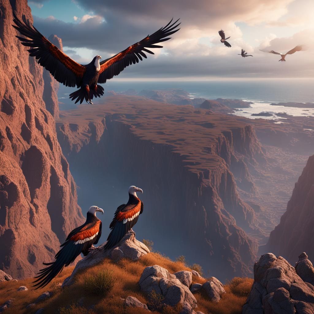 Condors Soaring AI Generated Artwork NightCafe Creator