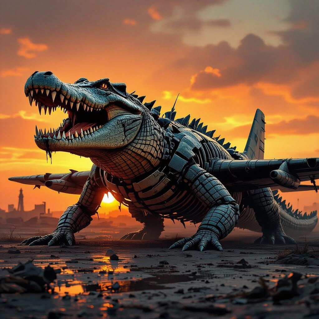 Bombardido crocadilo