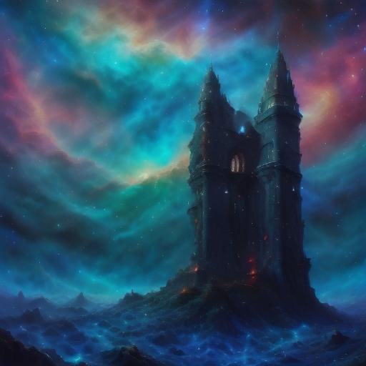 Art in the style of Conrad Keely  <lora:Crepuscule:0.8> vibrant, stained glass, landscape <lora:Deep Sky Objects v1:1.2> <lora:sparkling hea...