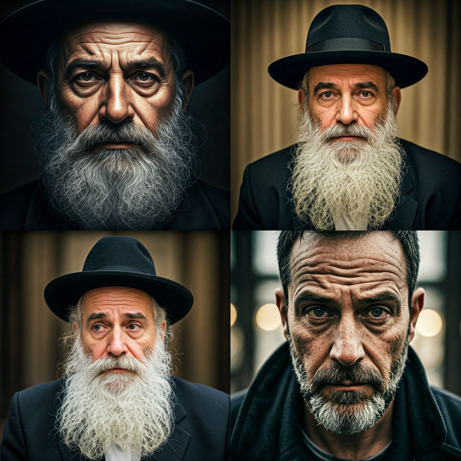 Close-Up Portrait of a Rabbi in Ambient Light