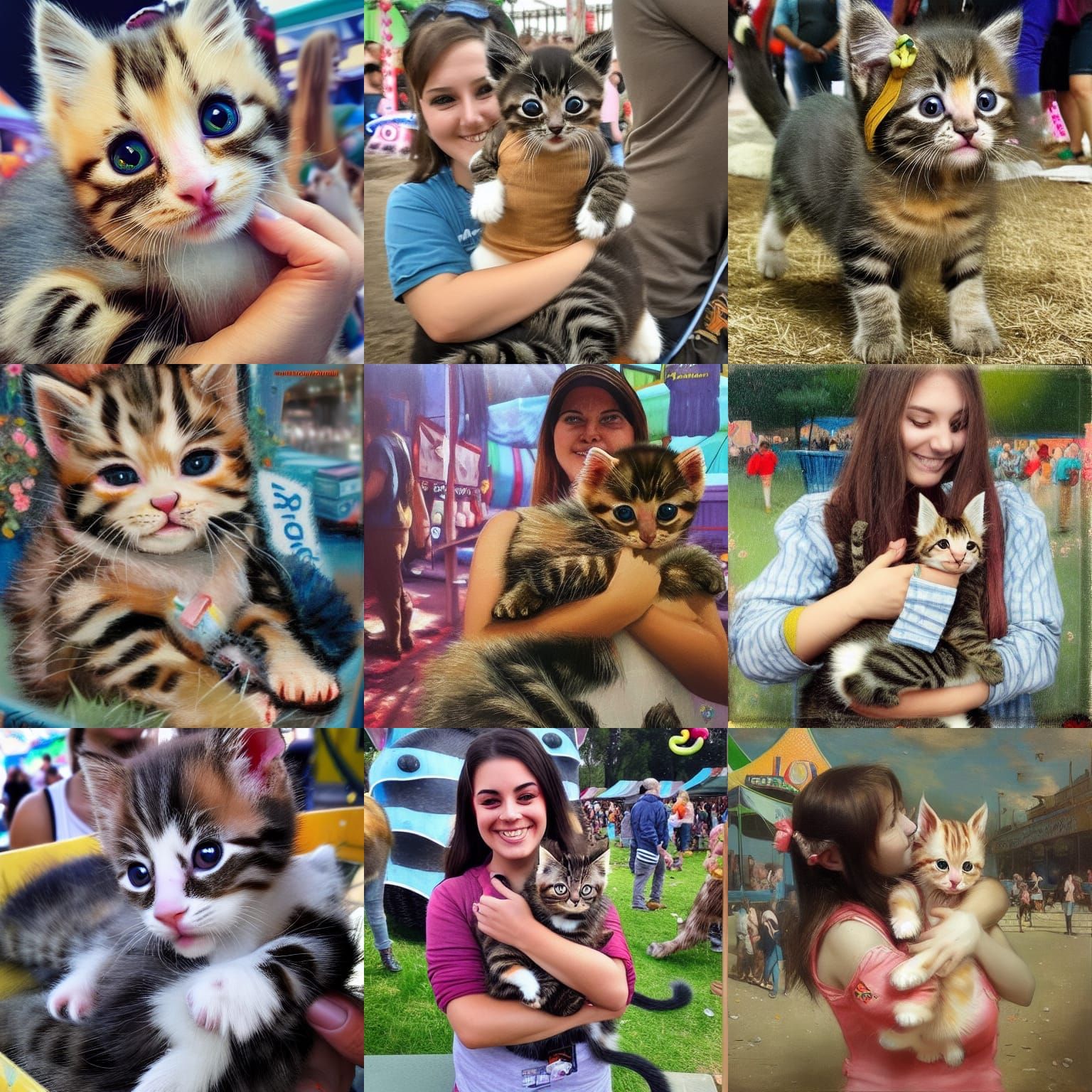 Finding a cute huggable kitten at the fair 🐈🎪