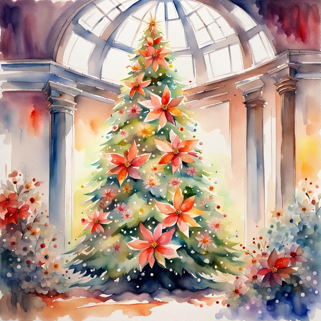 "Poinsettias Christmas Tree"
