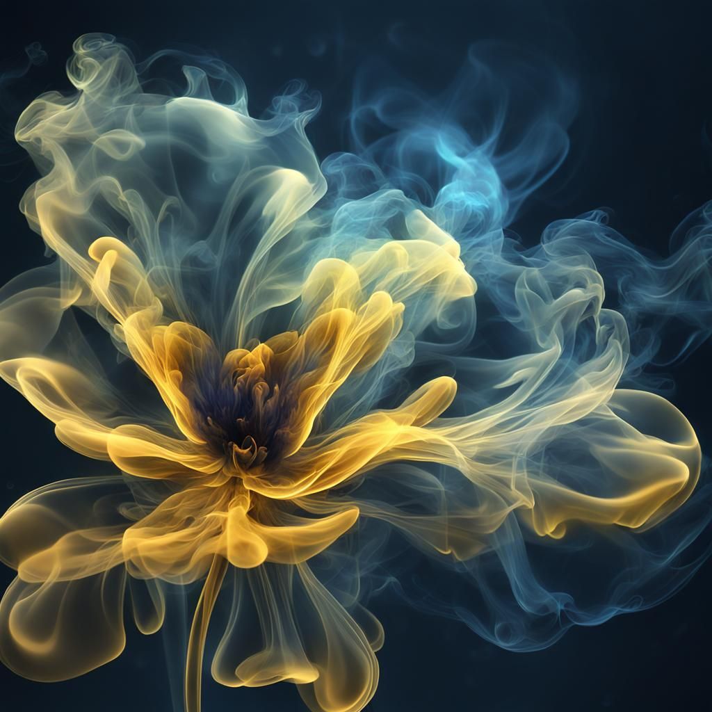 beautiful flower made of smoke  by @photon