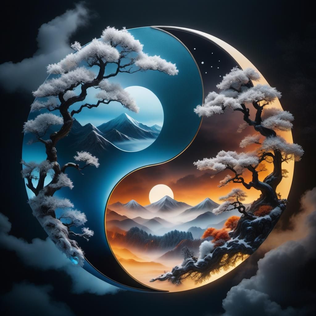 yin and yang as Day and Night