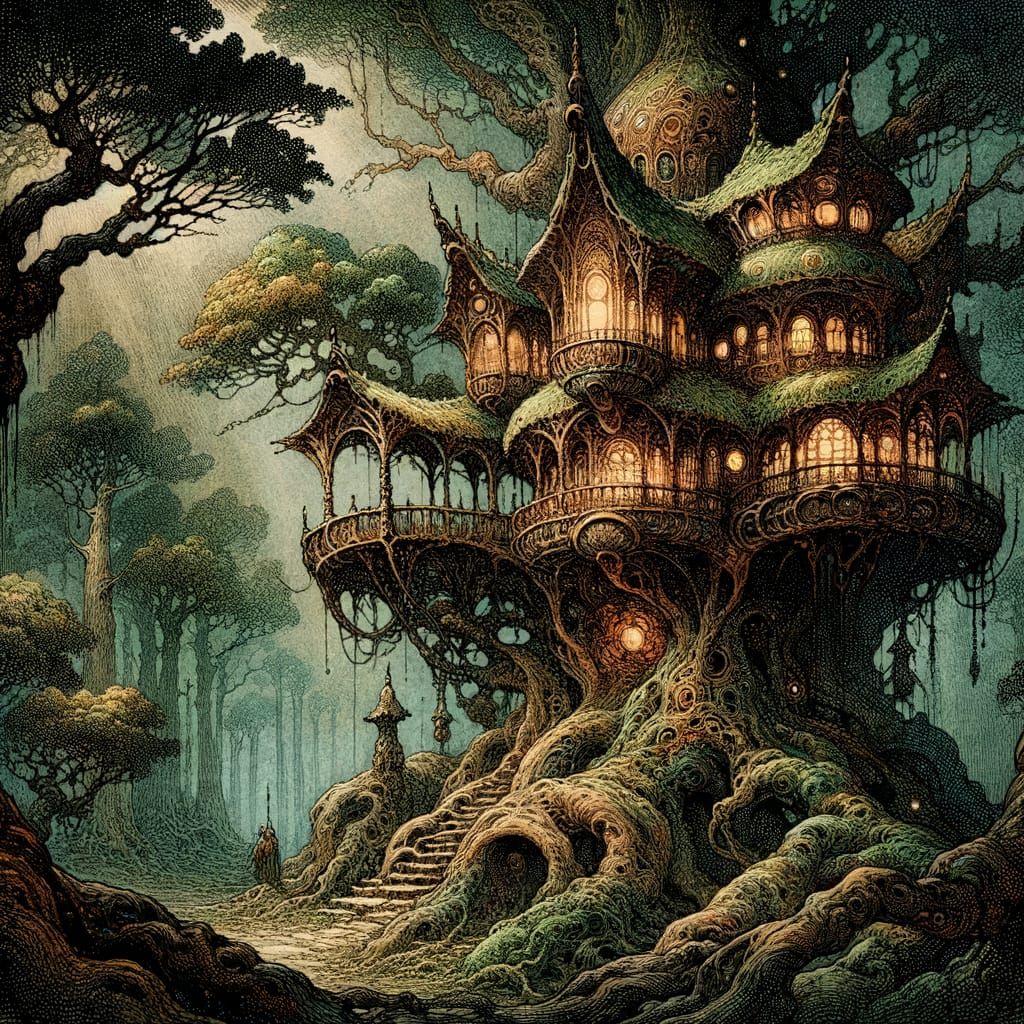 Wood Elf mansion  by @WitteKraai