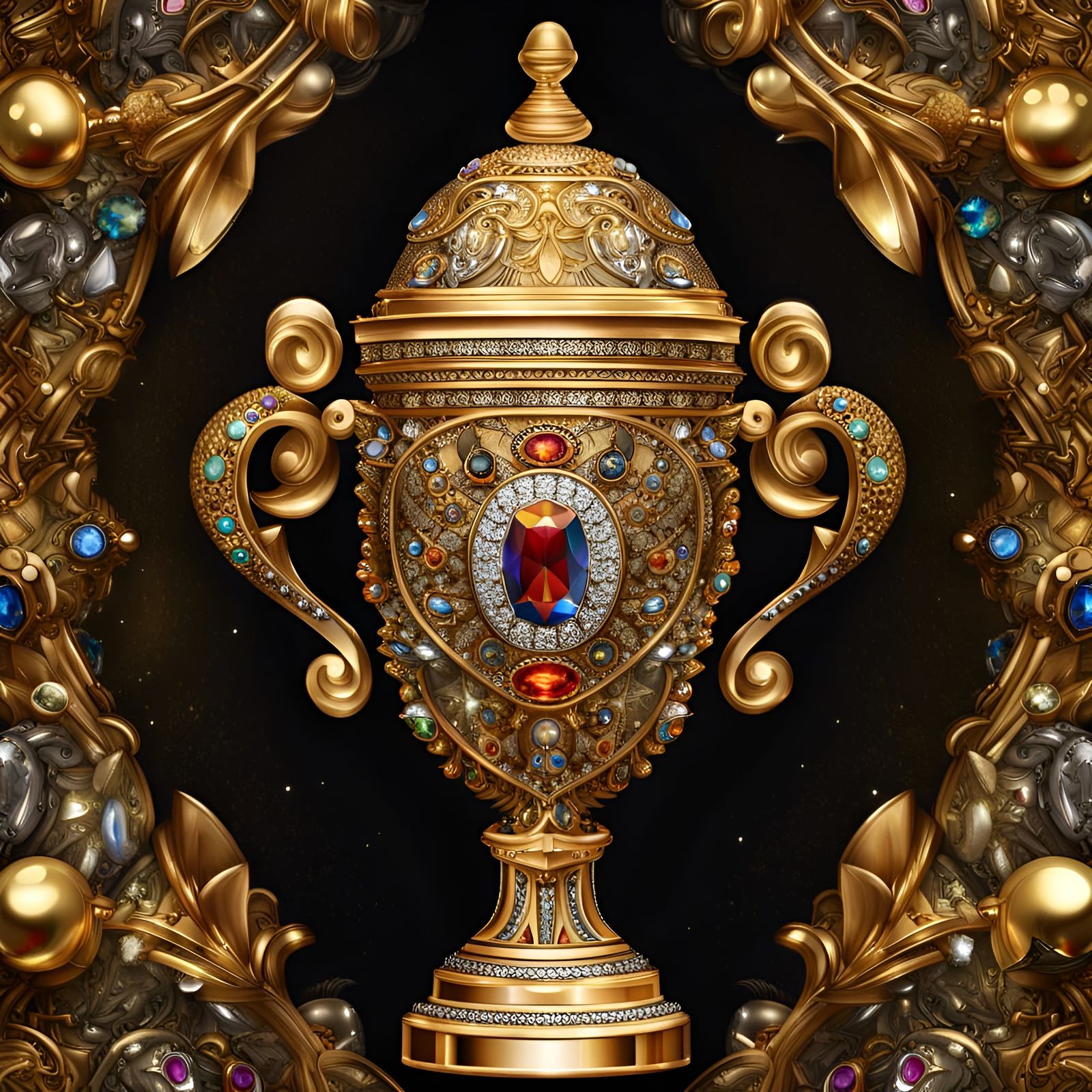 Sparkling Golden Gemstone Trophy  by @Baby Isis