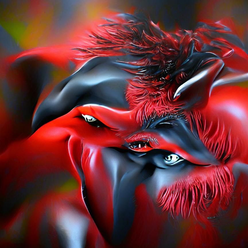 Beautiful Devil in black and red 8k vibrant colors hyper rea...